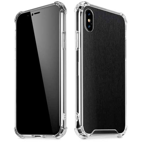 Black Brushed Steel Texture iPhone XS Max Clear Case